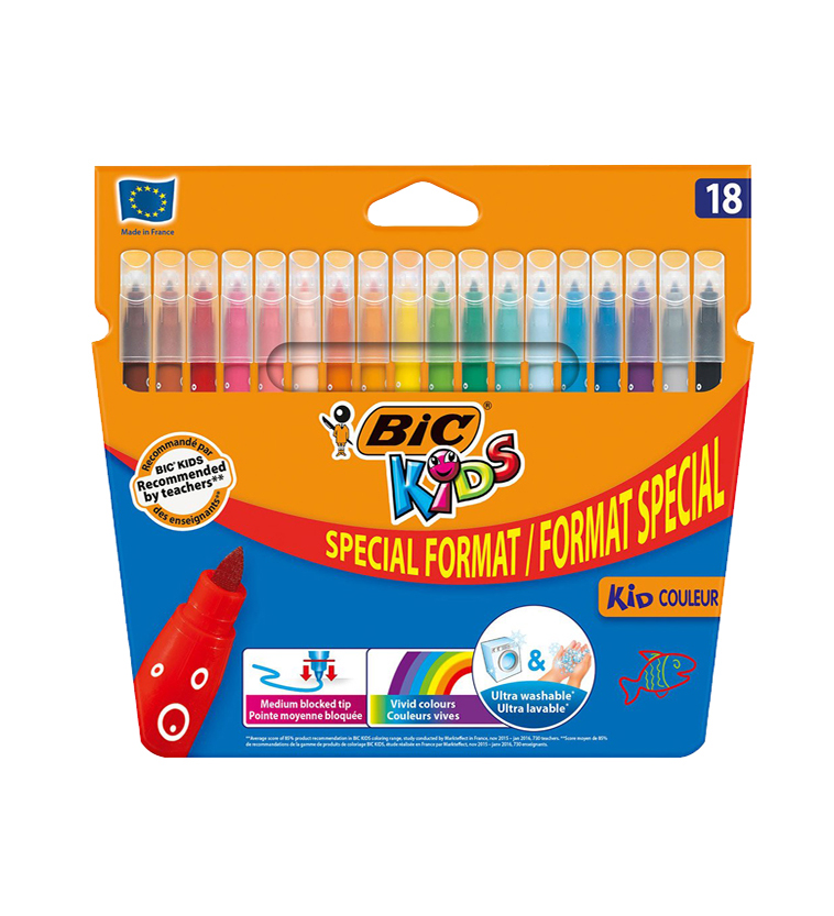 12 feutres de coloriage pointe fine BIC Kids Visa