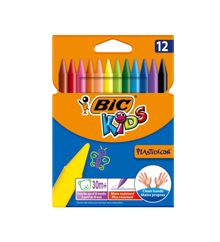 Crayon de couleur de 12-BIC KIDS Evolution Stripes